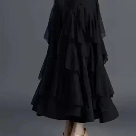 [BUNJANG] Black Frill Skirt Dancewear Size M / 검정 프릴 캉캉 댄스복 m
