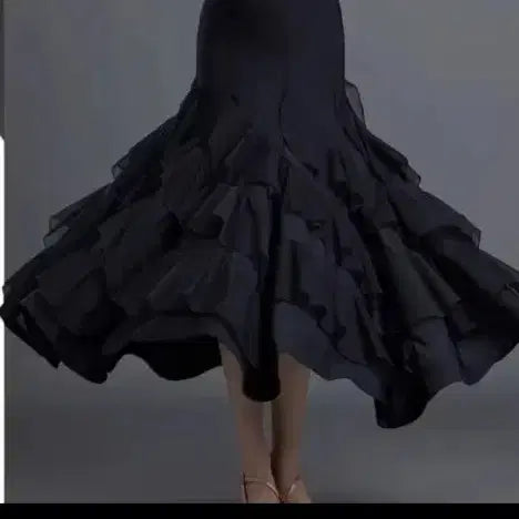 [BUNJANG] Black Frill Skirt Dancewear Size M / 검정 프릴 캉캉 댄스복 m