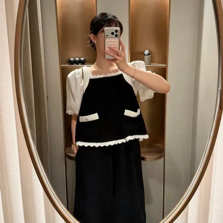 [BUNJANG] Bycinny Terry Vest Short Black / 바이씨니 테리베스트 숏 블랙 (새상품)
