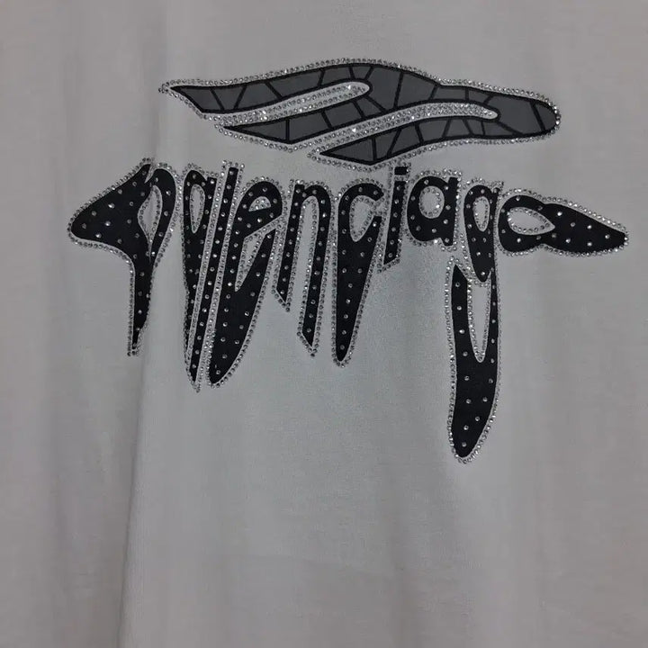[BUNJANG] Printed Cubic Short-Sleeve T-Shirt White / 프린트 큐빅 반팔 티셔츠 화이트