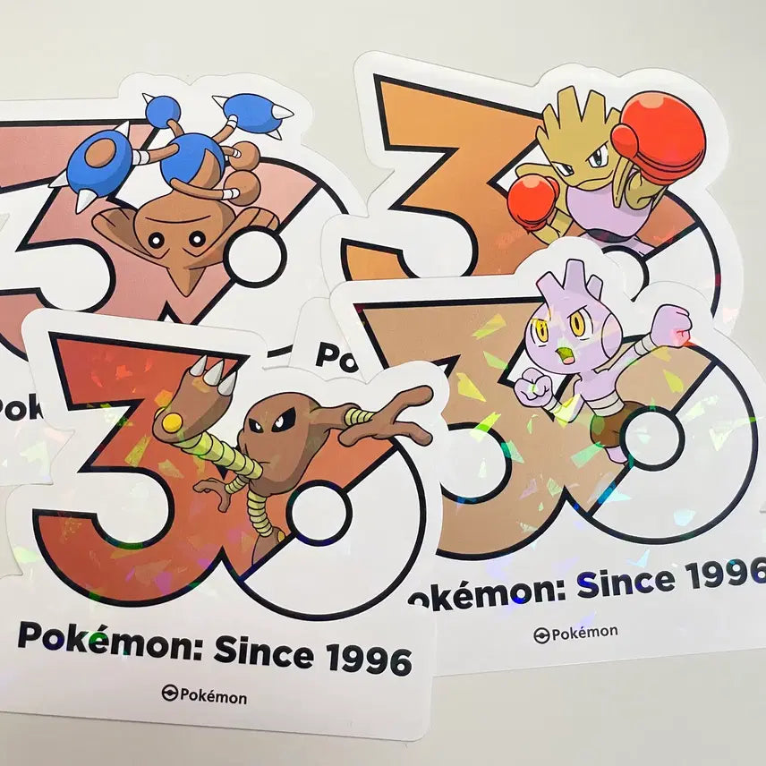 [BUNJANG] Pokemon 30th Anniversary Logo Sticker Set (30th Anniversary) / 포켓몬 30주년 로고 스티커 홍수몬 카포에라 시라소몬 베루키 진화 세트