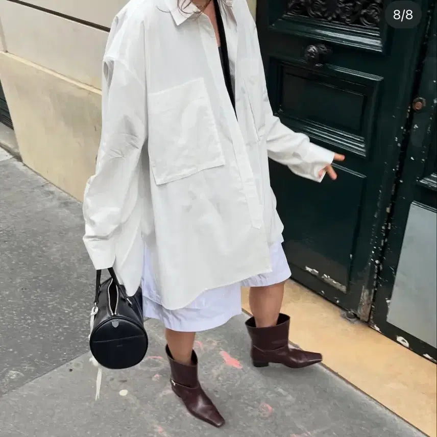 [BUNJANG] Ethos Big Pocket Oversized Shirt White / 새상품) 에토스 빅 포켓 오버핏 셔츠 화이트