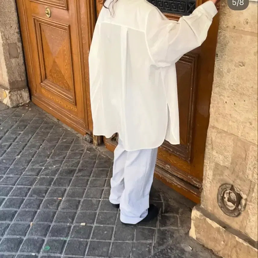 [BUNJANG] Ethos Big Pocket Oversized Shirt White / 새상품) 에토스 빅 포켓 오버핏 셔츠 화이트