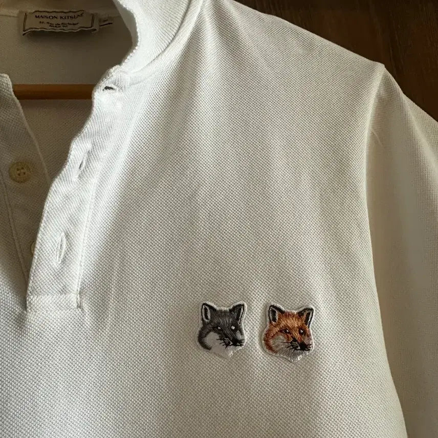 [BUNJANG] Maison Kitsuné Fox Embroidery Short Sleeve Polo Shirt / 메종키츠네 폭스 자수 반팔 카라티