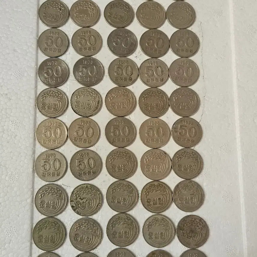 [BUNJANG] 1973 50 Won Coin Collection (100 pieces) / 1973년 50원 동전  100개
