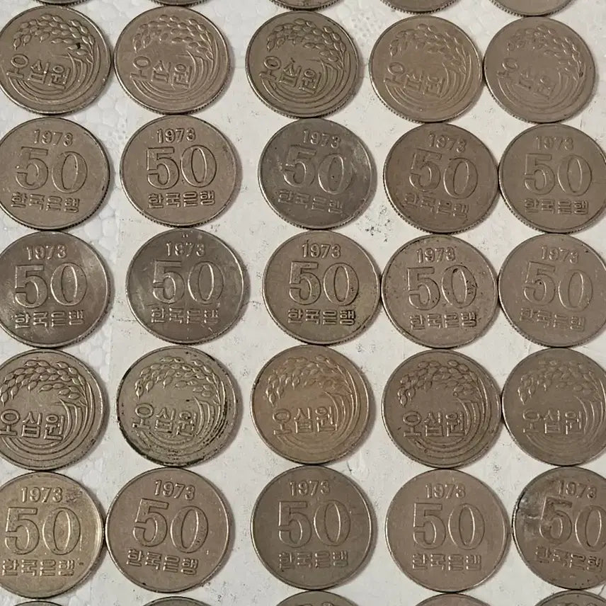 [BUNJANG] 1973 50 Won Coin Collection (100 pieces) / 1973년 50원 동전  100개