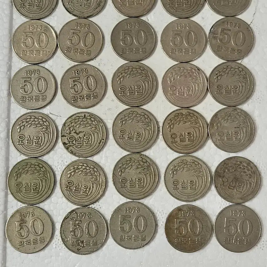 [BUNJANG] 1973 50 Won Coin Collection (100 pieces) / 1973년 50원 동전  100개