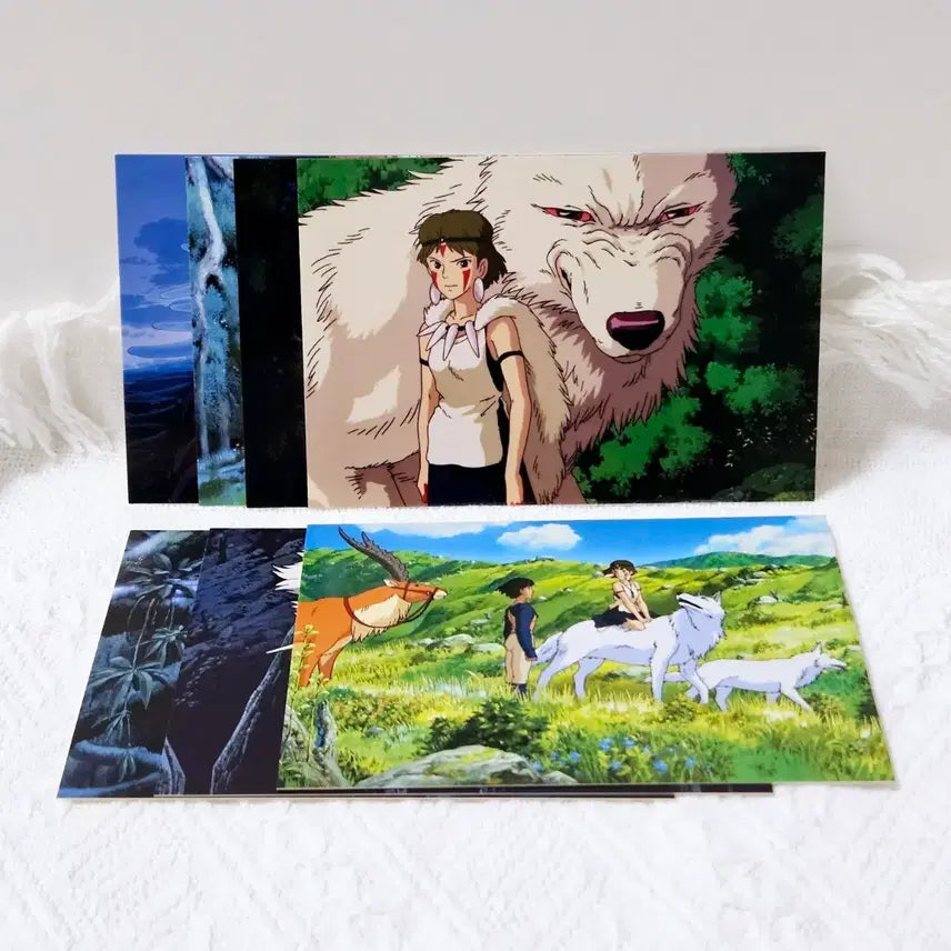 [BUNJANG] Ghibli Princess Mononoke Postcard Set (7 pieces) / 지브리 정품 모노노케히메 원령공주 엽서 7장