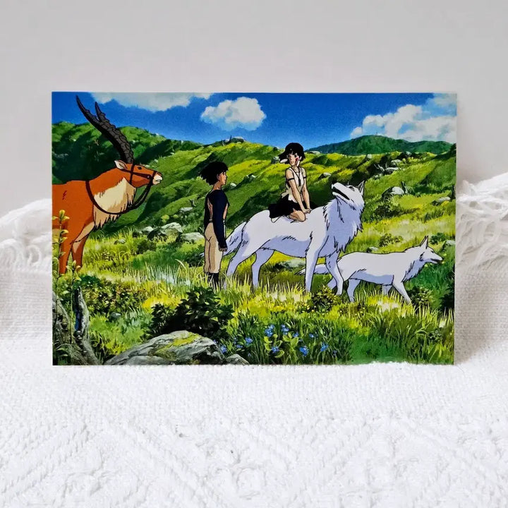 [BUNJANG] Ghibli Princess Mononoke Postcard Set (7 pieces) / 지브리 정품 모노노케히메 원령공주 엽서 7장