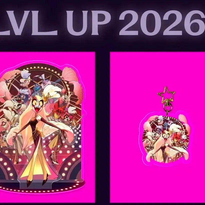 [BUNJANG] Has Been Hotel Level Up 2026 Acrylic Stand + Keyring Bundle Set / 해즈빈호텔 레벨업 2026 아크릴스탠드+키링 일괄양도 해배포