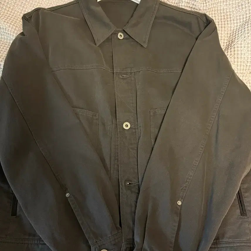 [BUNJANG] Polilater Trucker Jacket Green Charcoal 24FW / (3)폴리테루 트러커 그린차콜 24FW