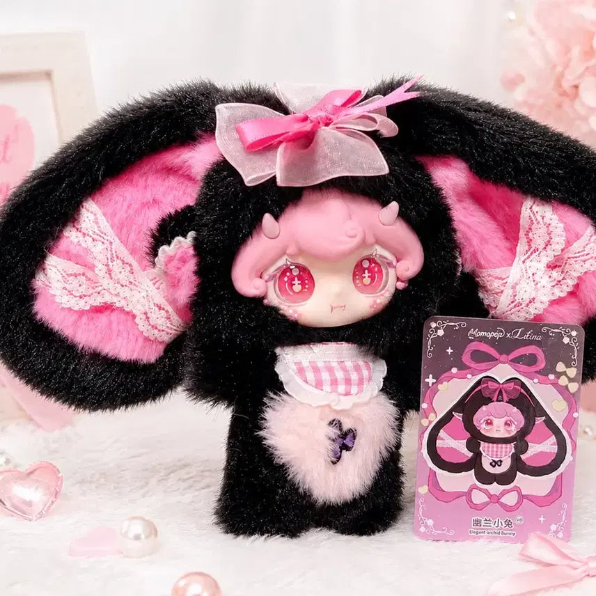 [BUNJANG] BABY33 Lilyna Doll Keyring Black / 베이비쓰리 릴리나 인형 키링 블랙 핑크