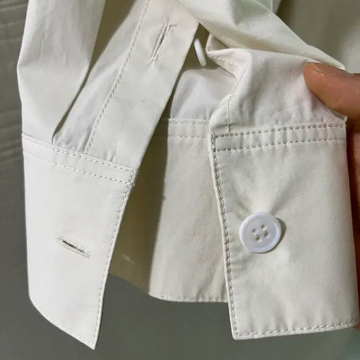 [BUNJANG] Solid Homme 22SS Semi-Oversized Ivory Pocket Shirt (Size 46) / 22ss 솔리드옴므 세미오버 아이보리 포켓셔츠 46(95-100)