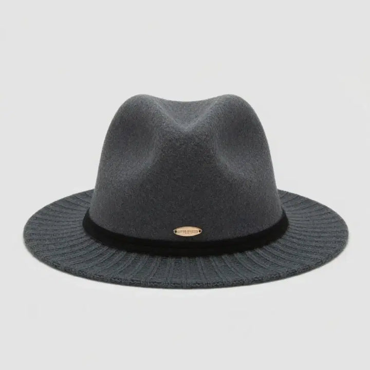 [BUNJANG] Grey Felt Wool Hat with Bee Embellishment / 그레이 펠트 울 모자 꿀벌 장식
