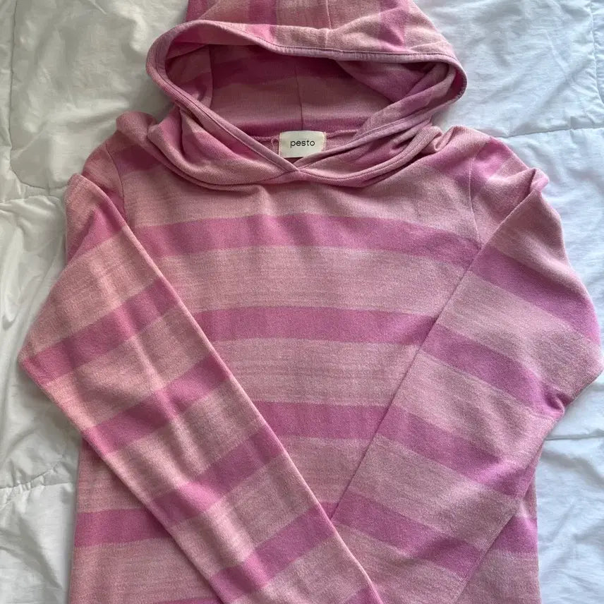 [BUNJANG] Pesto Pink Stripe Hoodie / 페스토 핑크 스트라이프 후드