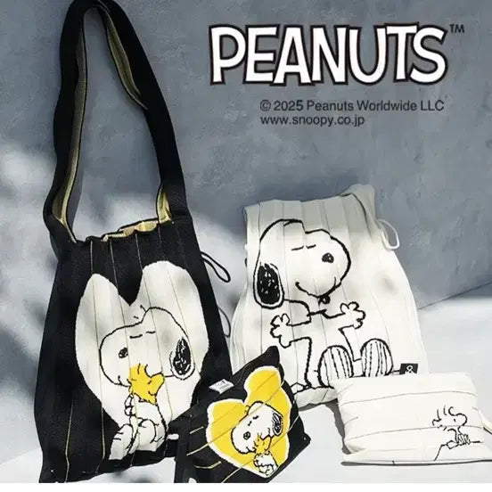 [BUNJANG] Joseph &amp; Stacey PEANUTS Snoopy Limited Edition Knit Bag &amp; Pouch Set / 조셉앤스테이시 PEANUTS 스누피 한정판