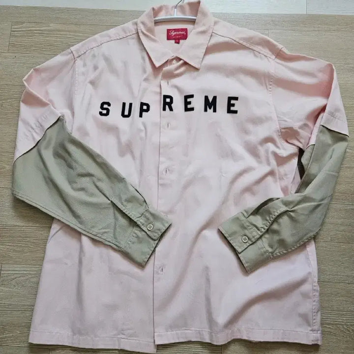 [BUNJANG] Supreme Two-Tone Work Shirt Pink L / 슈프림 투톤 워크 셔츠 핑크 L