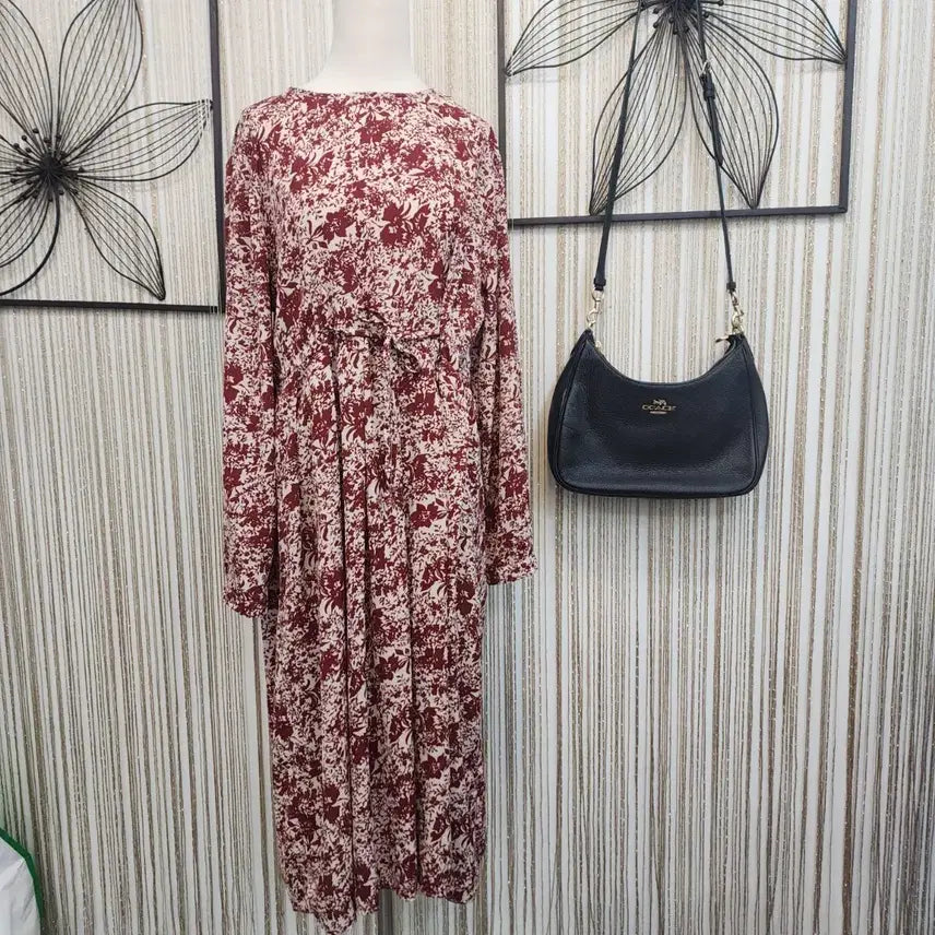 [BUNJANG] Muzak Flower Pattern Long Dress / 뮤자크 플라워 롱 원피스 free