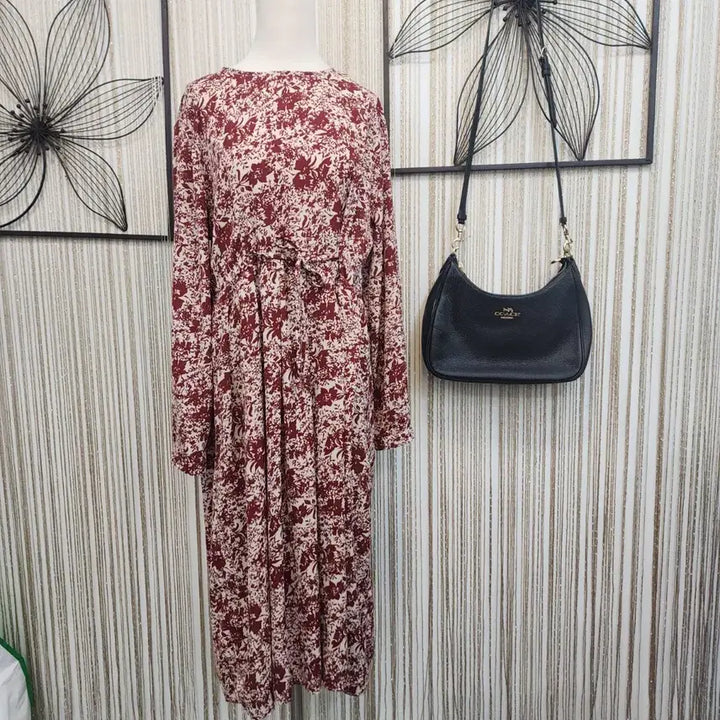[BUNJANG] Muzak Flower Pattern Long Dress / 뮤자크 플라워 롱 원피스 free