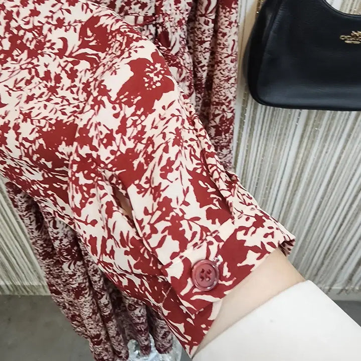 [BUNJANG] Muzak Flower Pattern Long Dress / 뮤자크 플라워 롱 원피스 free
