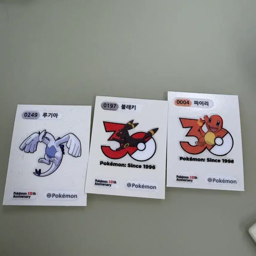 [BUNJANG] Pokemon 30th Anniversary Sticker Collection Bundle / 포켓몬 30주년 띠부씰 파이리, 블래키, 루기아 일괄
