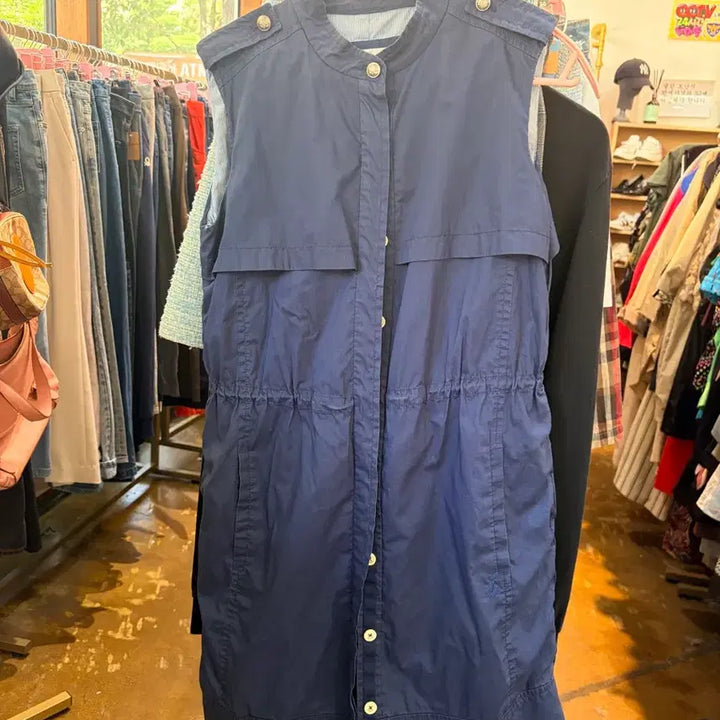 [BUNJANG] Beanpole Navy Blue Vest Dress / 빈폴 네이비 블루 조끼 원피스