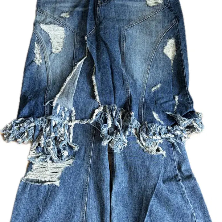 [BUNJANG] Sunday Off Club Layered Flare Denim Skirt / 선데이오프클럽 레이어드 스커트 플레어 데님 판매
