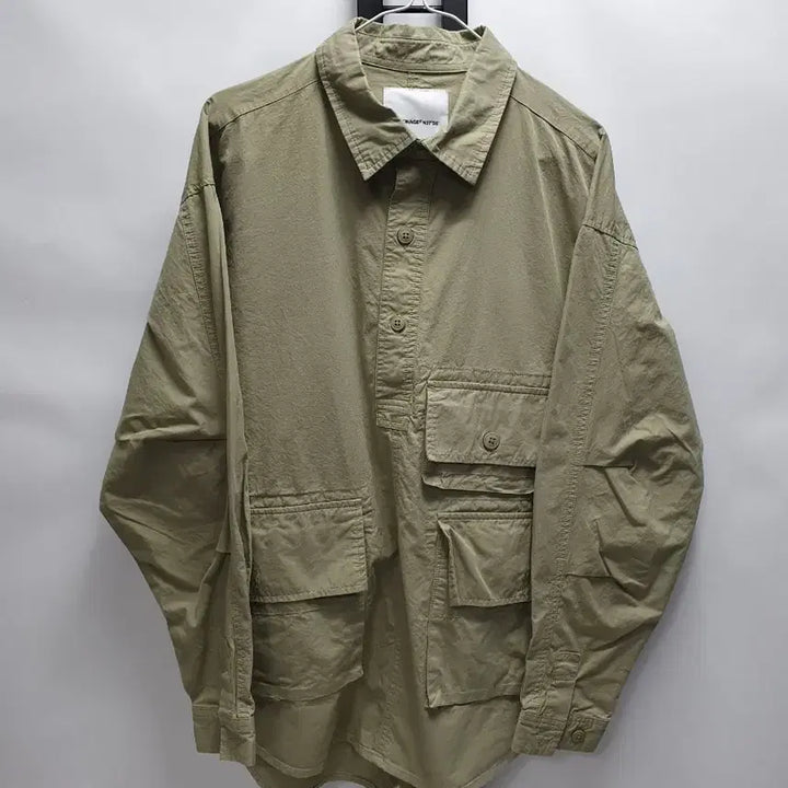 [BUNJANG] Espionage Utility 5PK Pullover Shirt Jacket Khaki M / 에스피오나지 유틸리티 5PK 풀오버 셔츠 자켓 카키 m