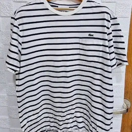 [BUNJANG] Lacoste Striped Short Sleeve T-Shirt / 라코스테 스트라이프 반팔 티셔츠