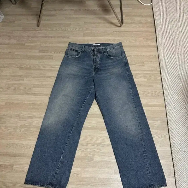 [BUNJANG] Sunf Flla Wide Twist Denim Jeans / 33/32 선플라워 와이드 트위스트 데님 미드블루 판매합니다.