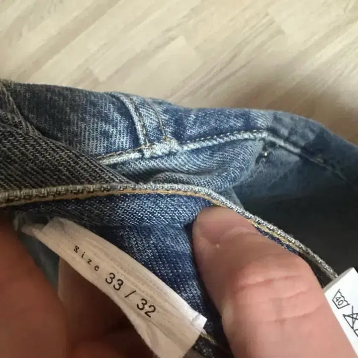[BUNJANG] Sunf Flla Wide Twist Denim Jeans / 33/32 선플라워 와이드 트위스트 데님 미드블루 판매합니다.