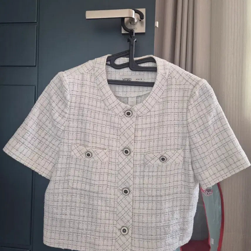 [BUNJANG] MIXXO Tweed Short Sleeve Jacket / 미쏘(MIXXO) 트위드 반팔 자켓 S 착용X