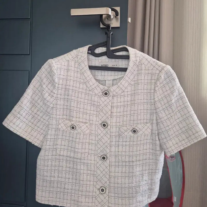 [BUNJANG] MIXXO Tweed Short Sleeve Jacket / 미쏘(MIXXO) 트위드 반팔 자켓 S 착용X
