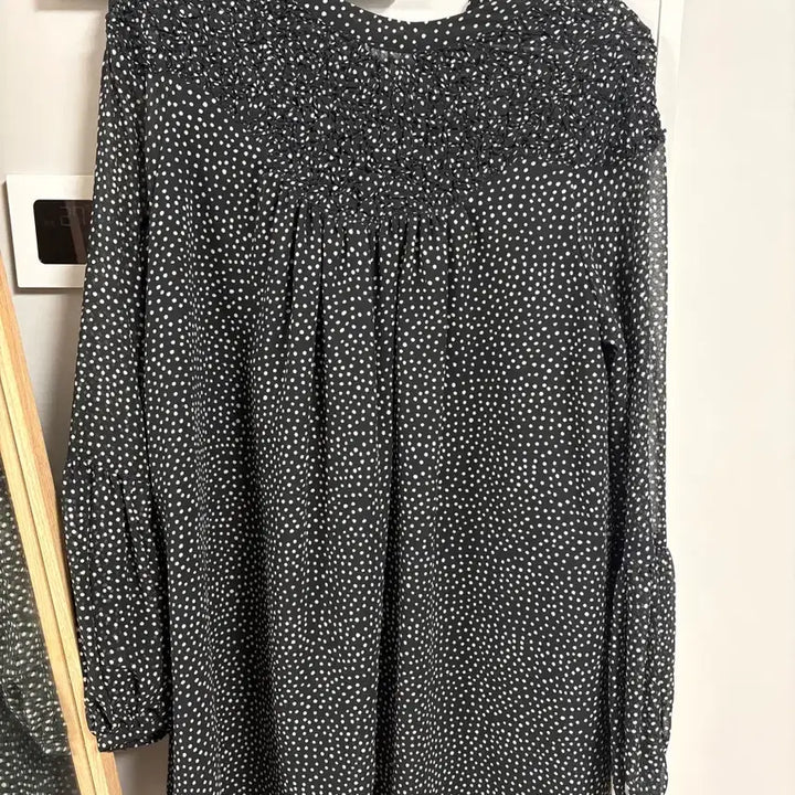 [BUNJANG] Zara Black Polka Dot Chiffon Dress XS / 자라 블랙 도트 쉬폰 원피스 xs