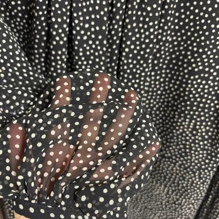 [BUNJANG] Zara Black Polka Dot Chiffon Dress XS / 자라 블랙 도트 쉬폰 원피스 xs