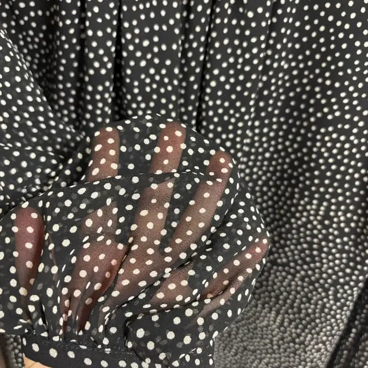 [BUNJANG] Zara Black Polka Dot Chiffon Dress XS / 자라 블랙 도트 쉬폰 원피스 xs