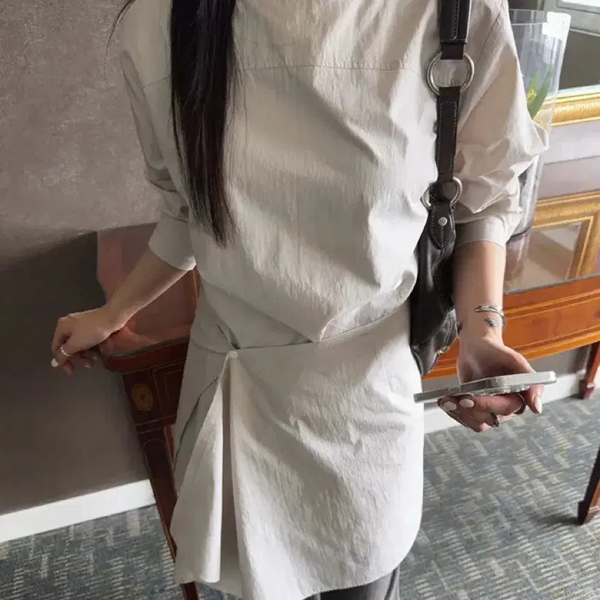 [BUNJANG] SENO DANIEL Boatneck Asymmetrical Layered Dress / (새상품)세노 다니엘 랩 언발 보트넥 하객룩 언발란스 레이어드 원피스