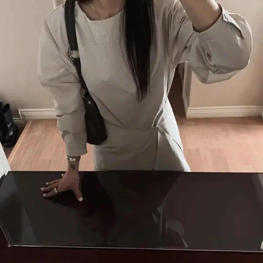 [BUNJANG] SENO DANIEL Boatneck Asymmetrical Layered Dress / (새상품)세노 다니엘 랩 언발 보트넥 하객룩 언발란스 레이어드 원피스