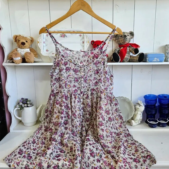 [BUNJANG] NICE CLAUP Floral Strap Dress / 플라워  끈 원피스