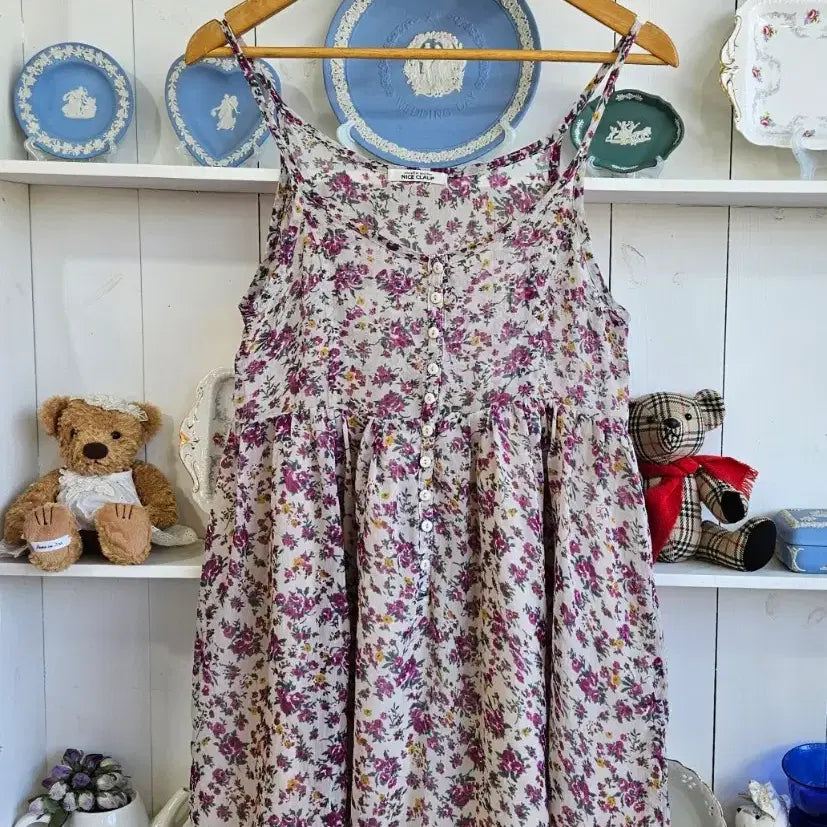 [BUNJANG] NICE CLAUP Floral Strap Dress / 플라워  끈 원피스