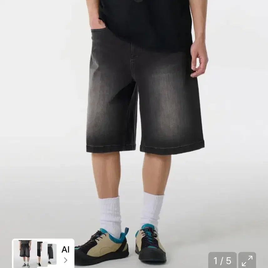 [BUNJANG] Bermuda Denim Pants Black / 버뮤다 데님 팬츠 블랙 새상품