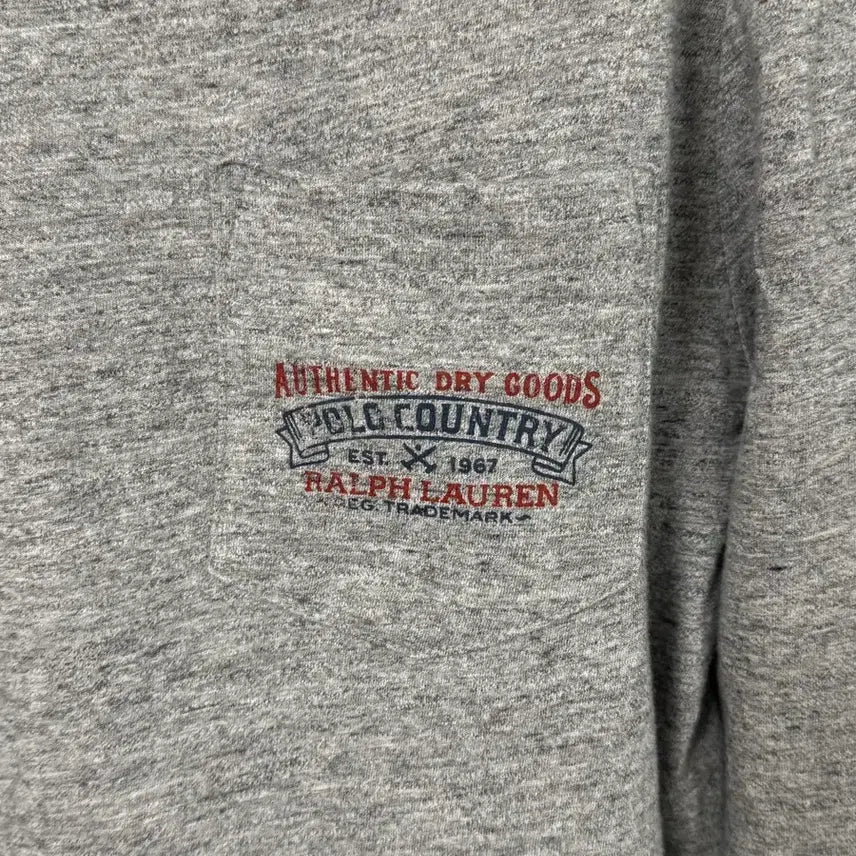 [BUNJANG] Polo Country Custom Fit Long Sleeve T-Shirt L - Grey / 폴로 컨트리라인 그레이 커스텀핏 긴팔티 L