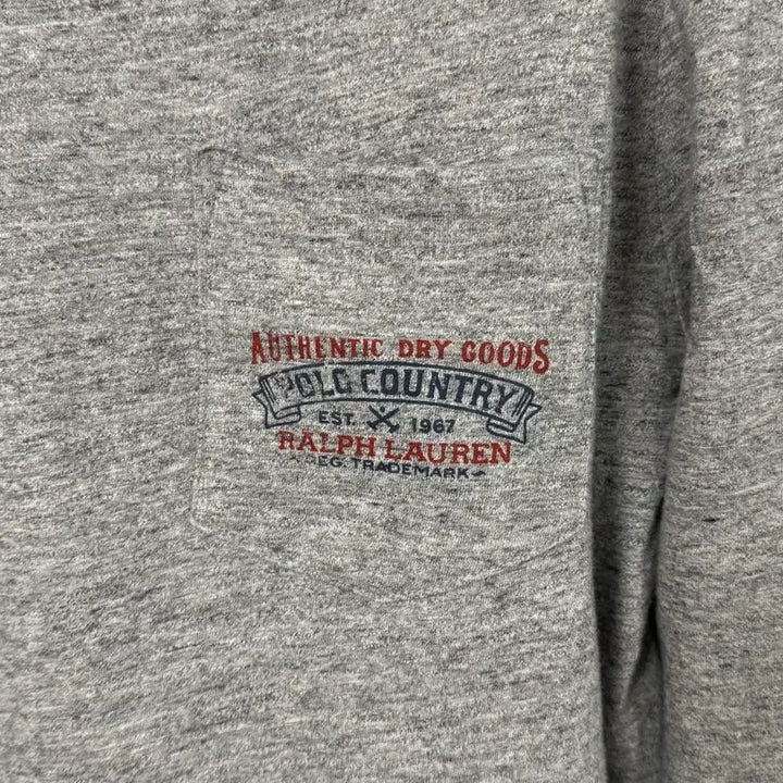 [BUNJANG] Polo Country Custom Fit Long Sleeve T-Shirt L - Grey / 폴로 컨트리라인 그레이 커스텀핏 긴팔티 L