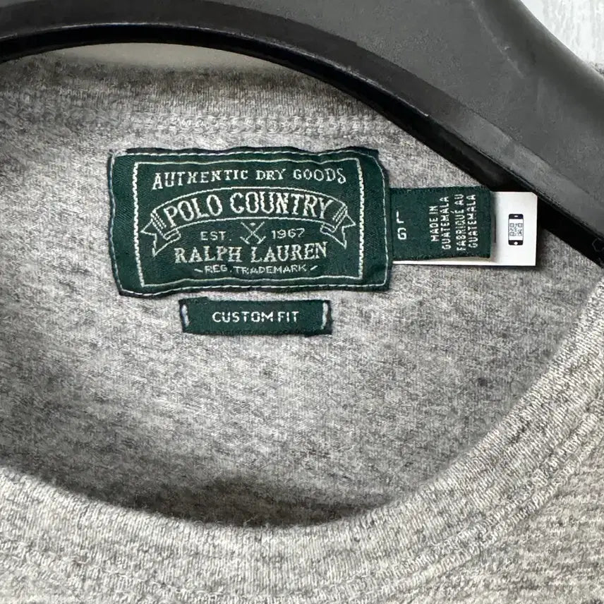 [BUNJANG] Polo Country Custom Fit Long Sleeve T-Shirt L - Grey / 폴로 컨트리라인 그레이 커스텀핏 긴팔티 L