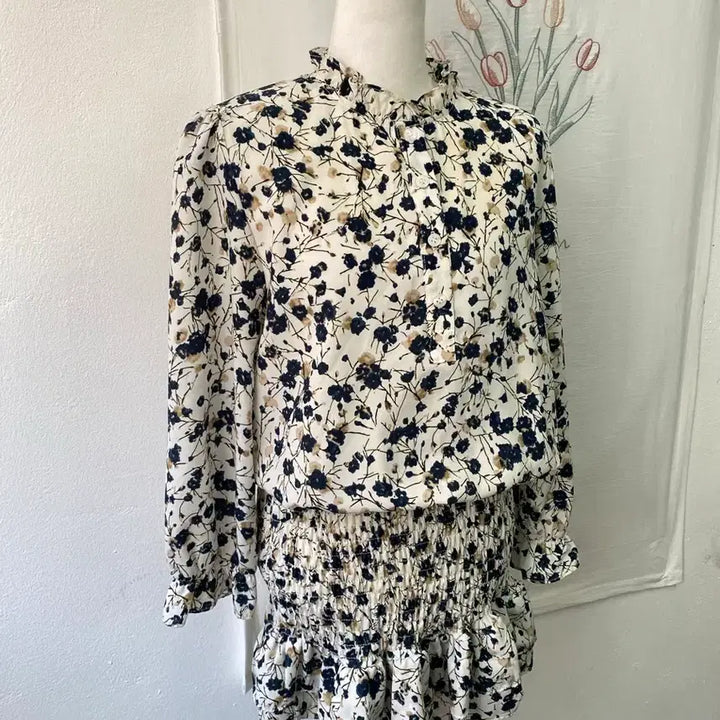 [BUNJANG] Plastic Island Flower Shirring Mini Dress / 플라스틱아일랜드 플라워 셔링 미니 원피스