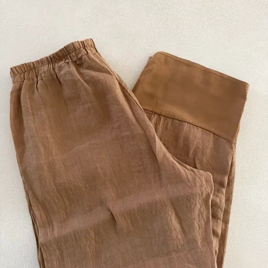 [BUNJANG] Transit Par Such Linen Bending Pants Camel / 트랜짓 린넨 밴딩 팬츠 카멜 44
