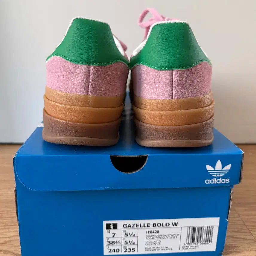 [BUNJANG] Wmns Gazelle Bold True Pink Green Sneakers / W 스니커즈 가젤 볼드 트루 핑크 그린