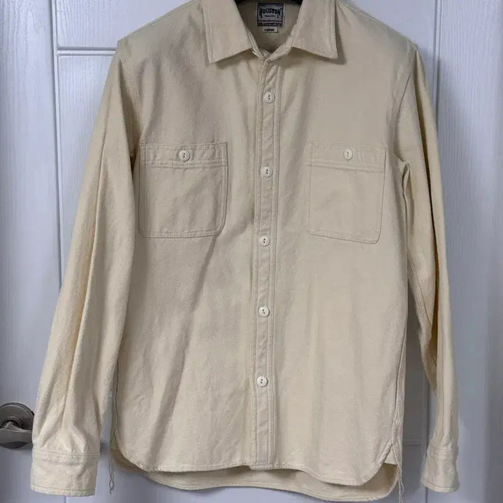 [BUNJANG] Houston Japan Herringbone Work Shirt - Large, Ivory / 휴스턴 재팬 워크셔츠 라지 아이보리