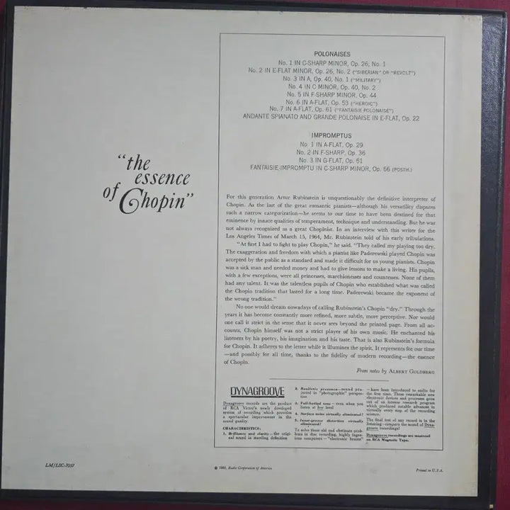 [BUNJANG] Arthur Rubinstein Chopin Polonaises &amp; Impromptus 2LP Box Set / 루빈스타인 연주_쇼팽 폴로네이즈 8곡-즉흥곡4곡_2LP BOX