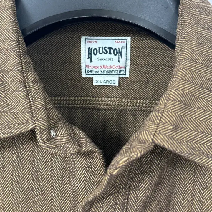 [BUNJANG] Houston Japan Herringbone Heavy Cotton Viela Work Shirt Brown / 휴스턴 재팬 헤링본 해비코튼 비엘라 워크 셔츠